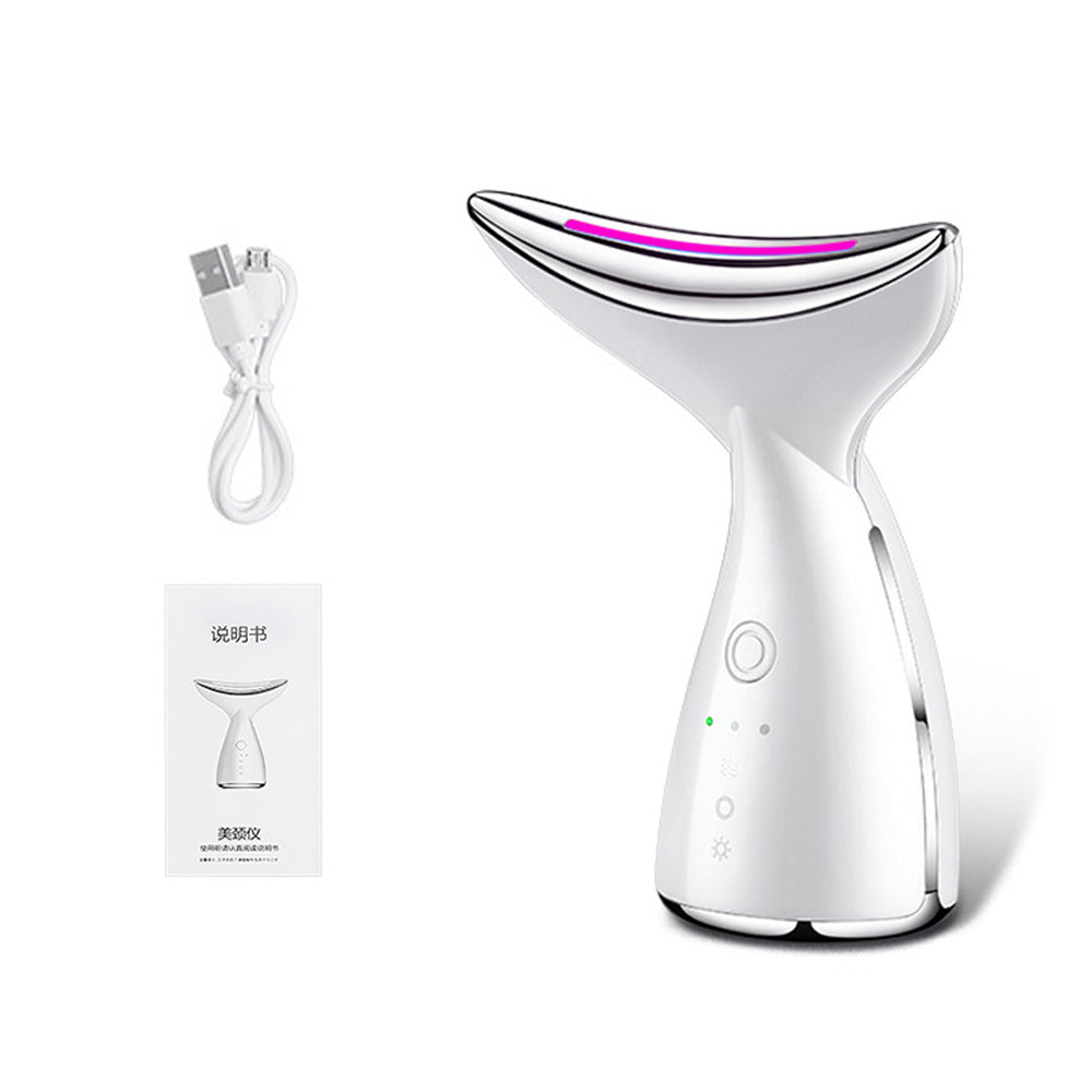 EMS Microcurrent Neck & Face Beauty Device With 3 Color LED Photon Therapy Skin Tightening Face Lifting & Double Chin Reducer