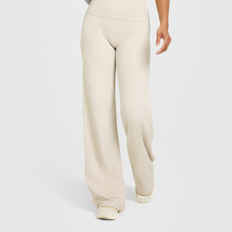 Women’s High-Waisted Slimming Yoga Pants – Loose Straight-Leg Stretch Fitness & Casual Wear
