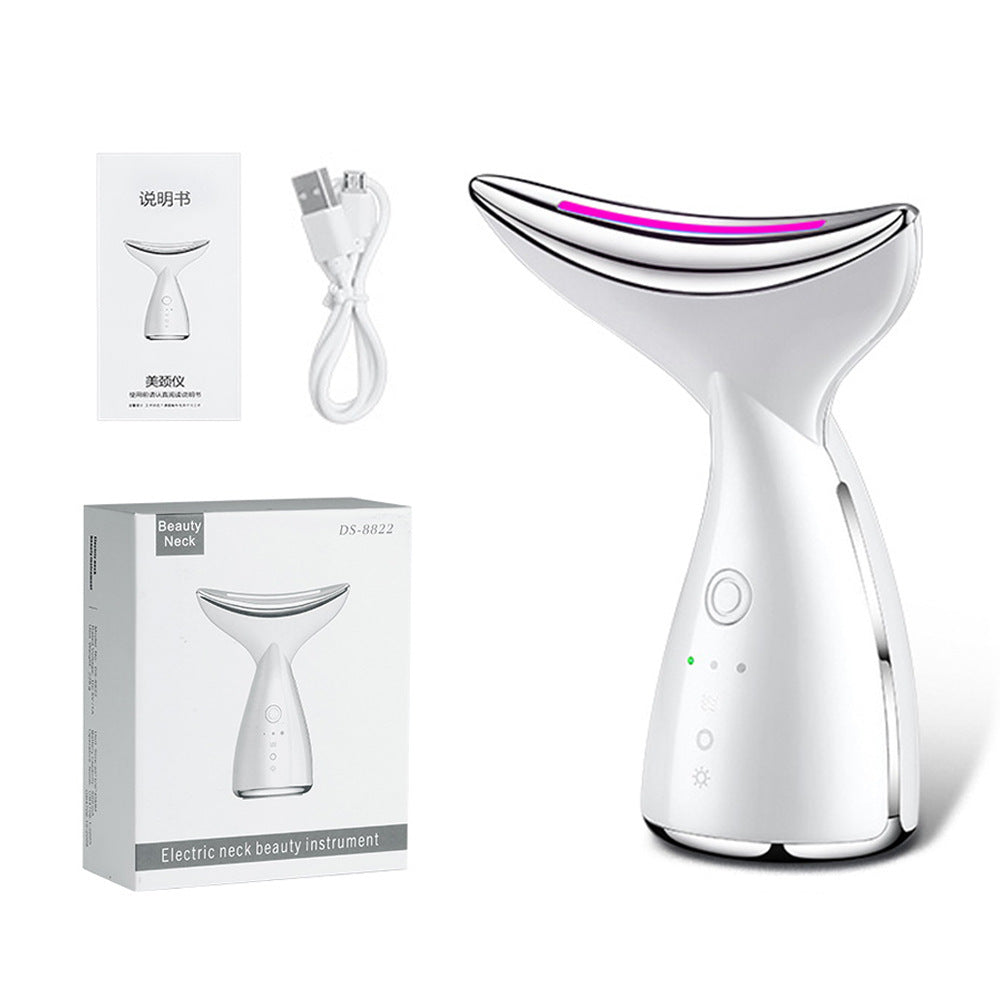 EMS Microcurrent Neck & Face Beauty Device With 3 Color LED Photon Therapy Skin Tightening Face Lifting & Double Chin Reducer