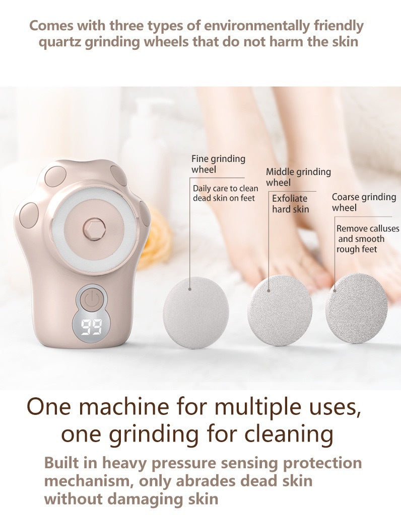 Electric Foot Callus Remover – 3-Speed Pedicure Tool with 3 Grinding Heads for Smooth & Crack-Free Heels