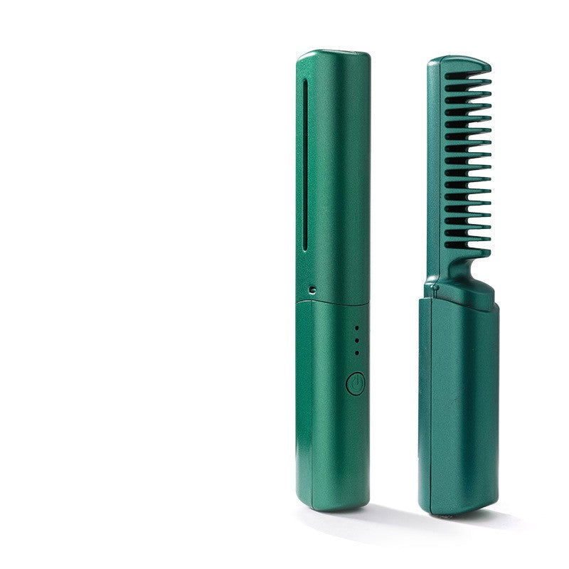 Professional Wireless Hair Straightener & Curler Comb – Fast Heating Negative Ion Styling Brush