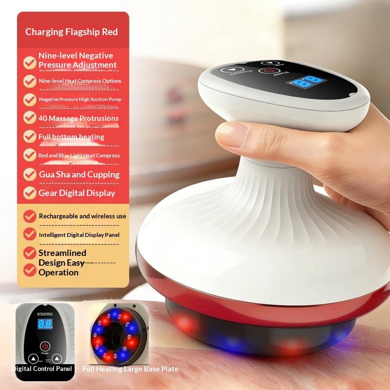 Electric Gua Sha Massager – Body & Abdominal Meridian Brush with Cupping Therapy