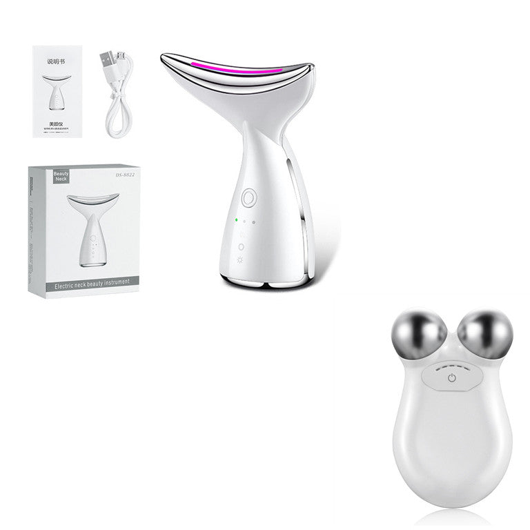 EMS Microcurrent Neck & Face Beauty Device With 3 Color LED Photon Therapy Skin Tightening Face Lifting & Double Chin Reducer