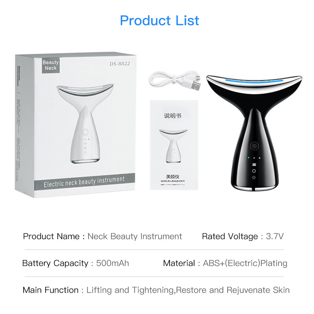EMS Microcurrent Neck & Face Beauty Device With 3 Color LED Photon Therapy Skin Tightening Face Lifting & Double Chin Reducer
