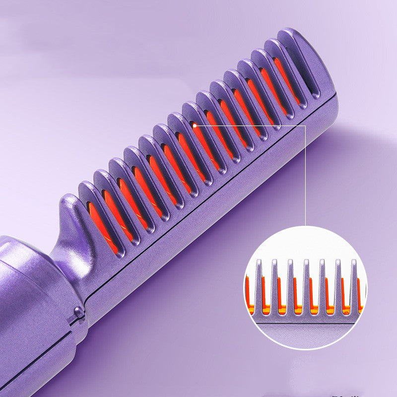 Professional Wireless Hair Straightener & Curler Comb – Fast Heating Negative Ion Styling Brush