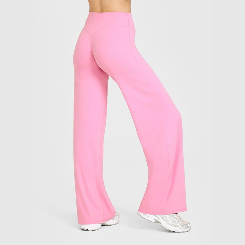 Women’s High-Waisted Slimming Yoga Pants – Loose Straight-Leg Stretch Fitness & Casual Wear