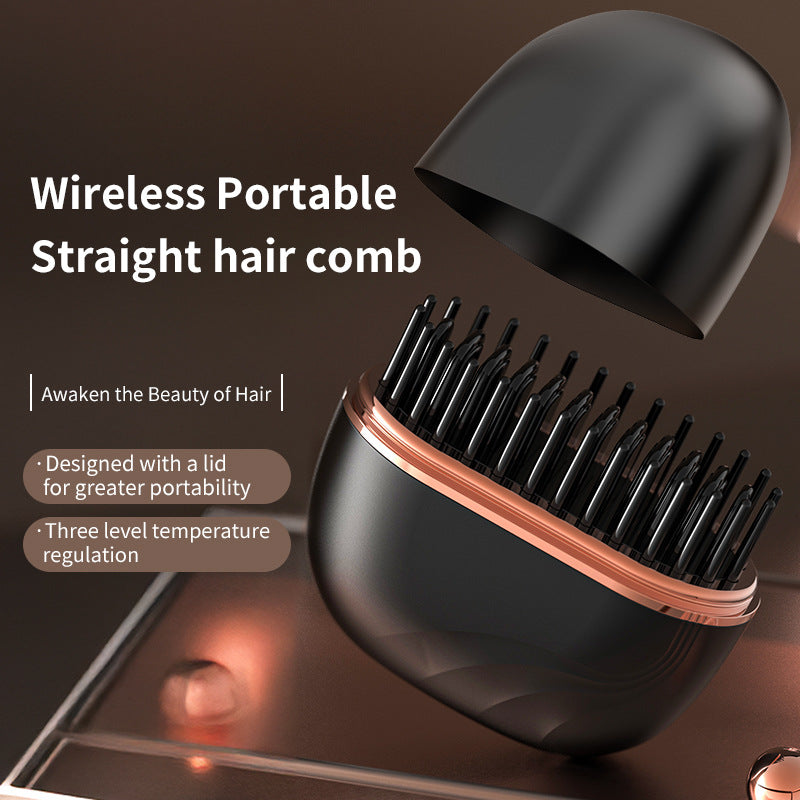 Mini Wireless Hair Straightening Comb – Portable Multifunctional Hair Care Styling Comb, Safe & Anti-Damage Hair Straightener