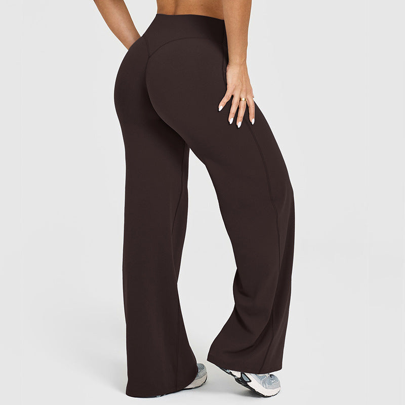 Women’s High-Waisted Slimming Yoga Pants – Loose Straight-Leg Stretch Fitness & Casual Wear