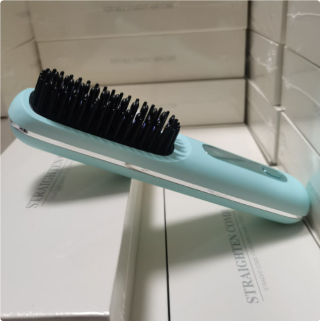 2-in-1 Wireless Hair Straightener & Curler Comb – Fast Heating Portable USB Rechargeable Styling Brush