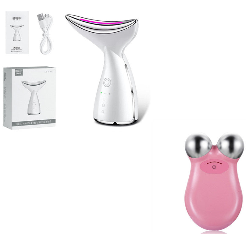 EMS Microcurrent Neck & Face Beauty Device With 3 Color LED Photon Therapy Skin Tightening Face Lifting & Double Chin Reducer