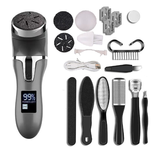 Electric Foot Scrubber with LCD Display – Vacuum Callus Remover & Exfoliating Pedicure Tool