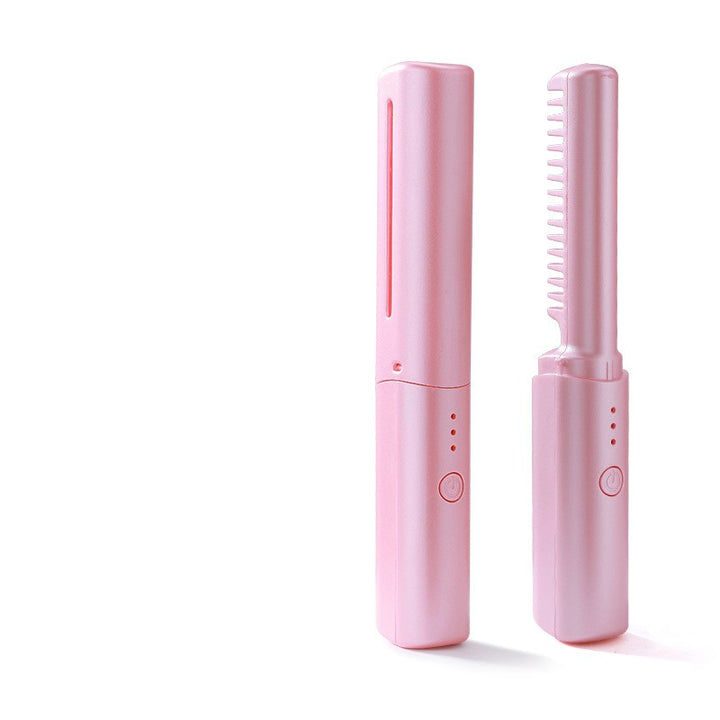 Professional Wireless Hair Straightener & Curler Comb – Fast Heating Negative Ion Styling Brush